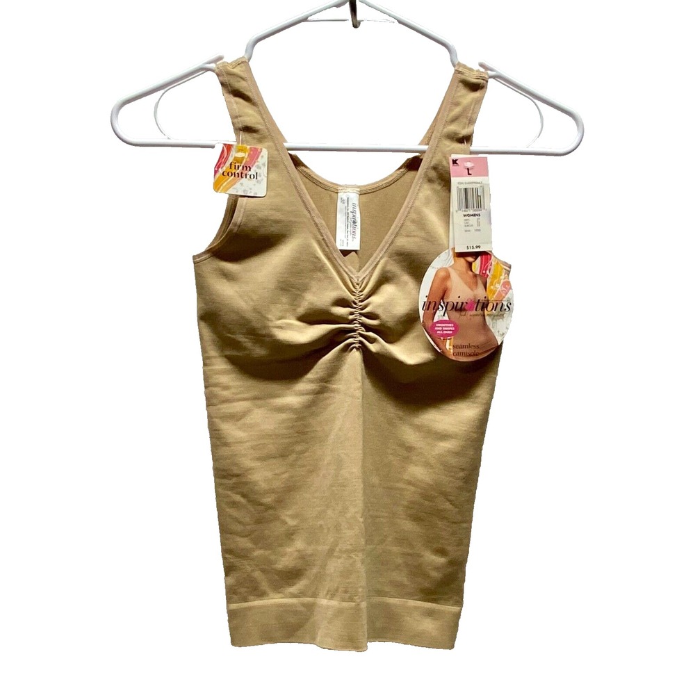 VTG Inspirations Shapewear Tank Women's Large Tan Nude Sleeveless Fitted NWT